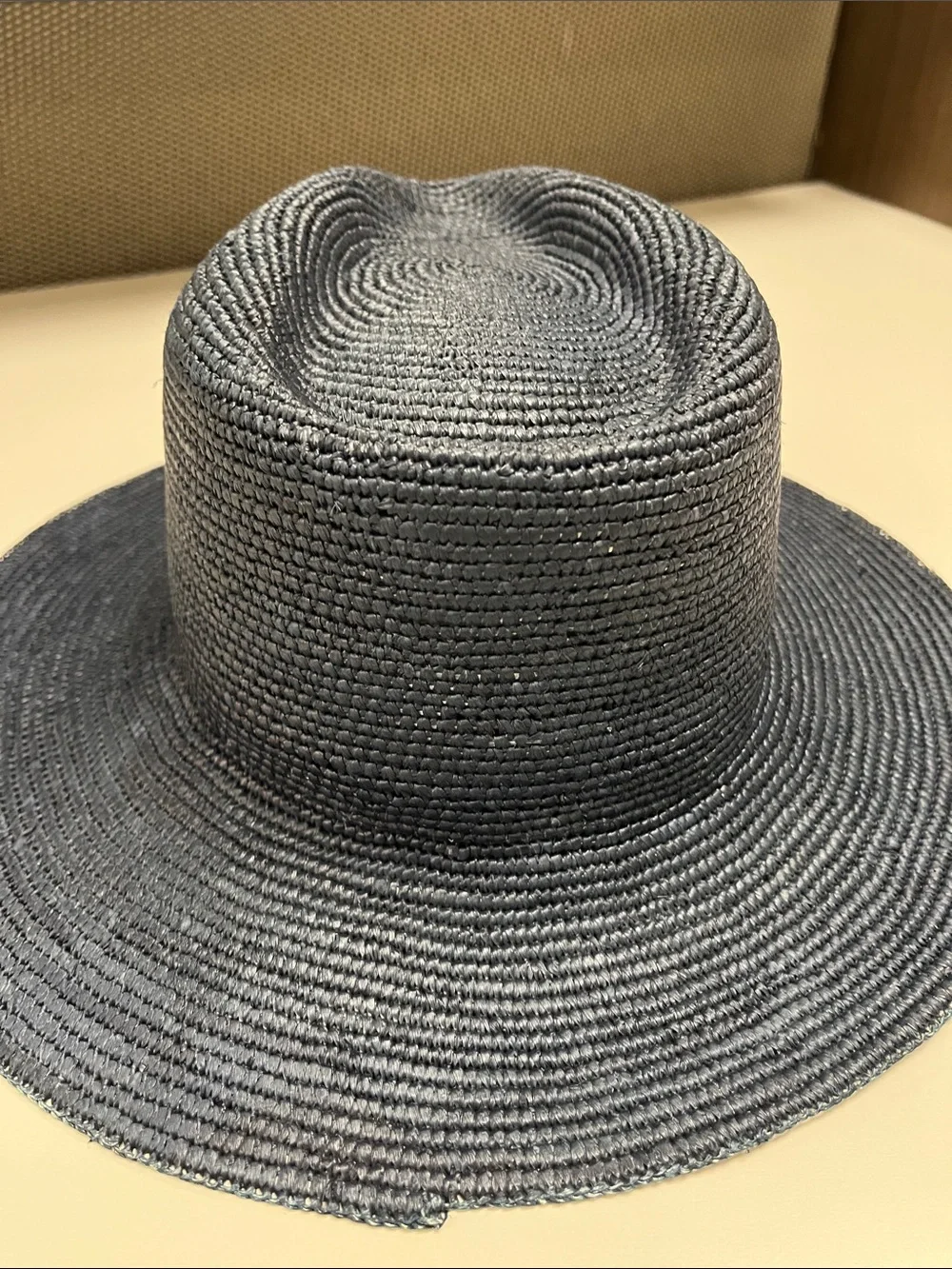 Nataliya Nova Luxury Wide-Brim Woven Straw Luisa Hat - Navy w/ bands